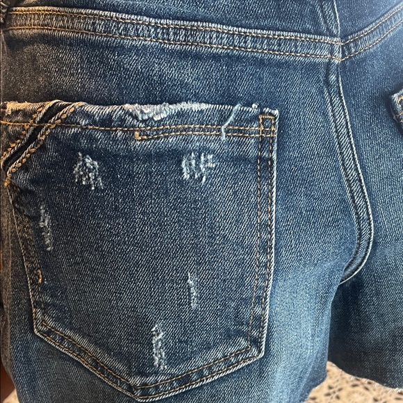 Buckle Dark Blue Jean Shorts - Picture 6 of 11